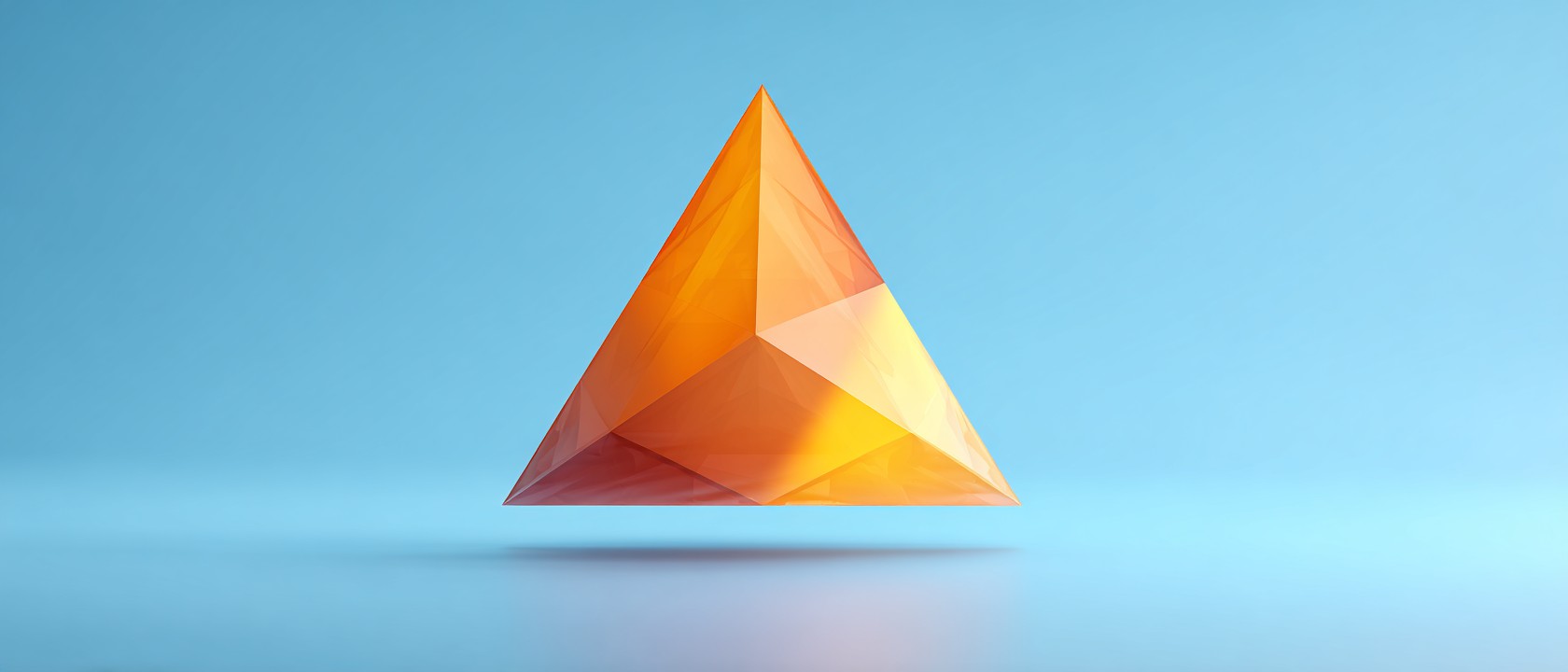 en abstract orange kristalltriangel