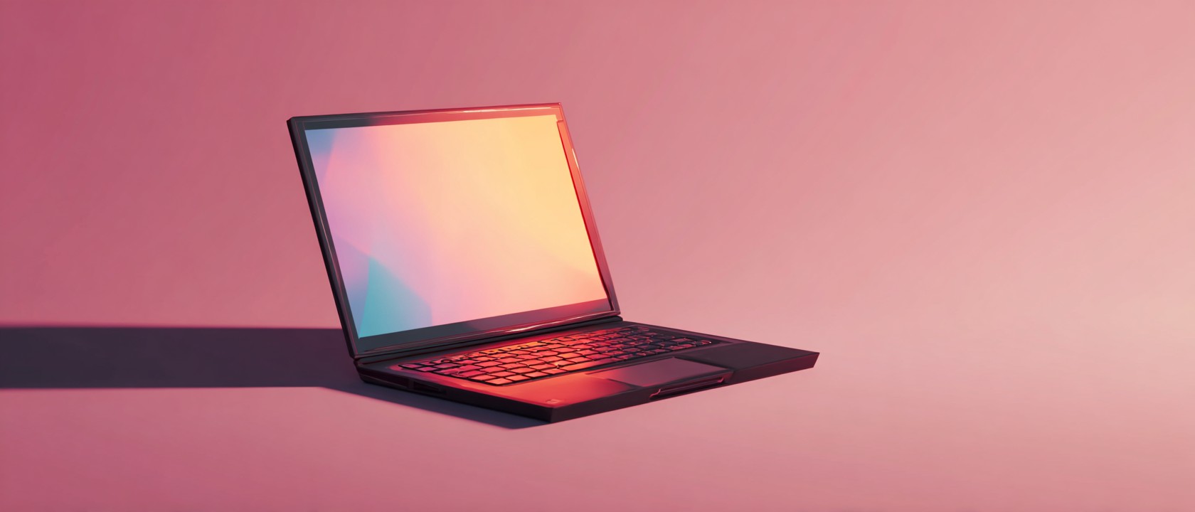 en laptop med skugga