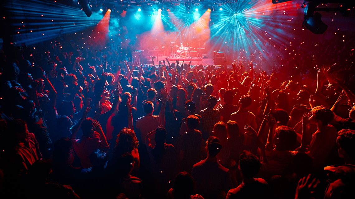 en konsert med många ungdomar i publiken