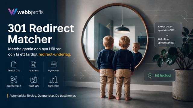 Nytt verktyg: 301 Redirect Matcher för omdirigeringar - Joomla CMS