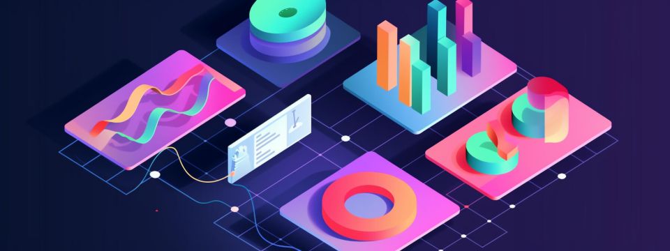 Symboler och former som representerar statistik