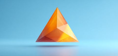 en abstract orange kristalltriangel