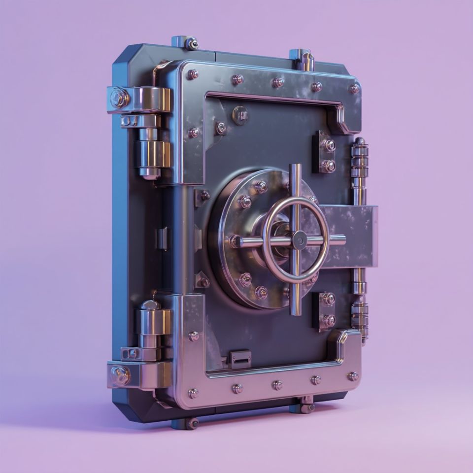 en tung dörr till kassaskåp