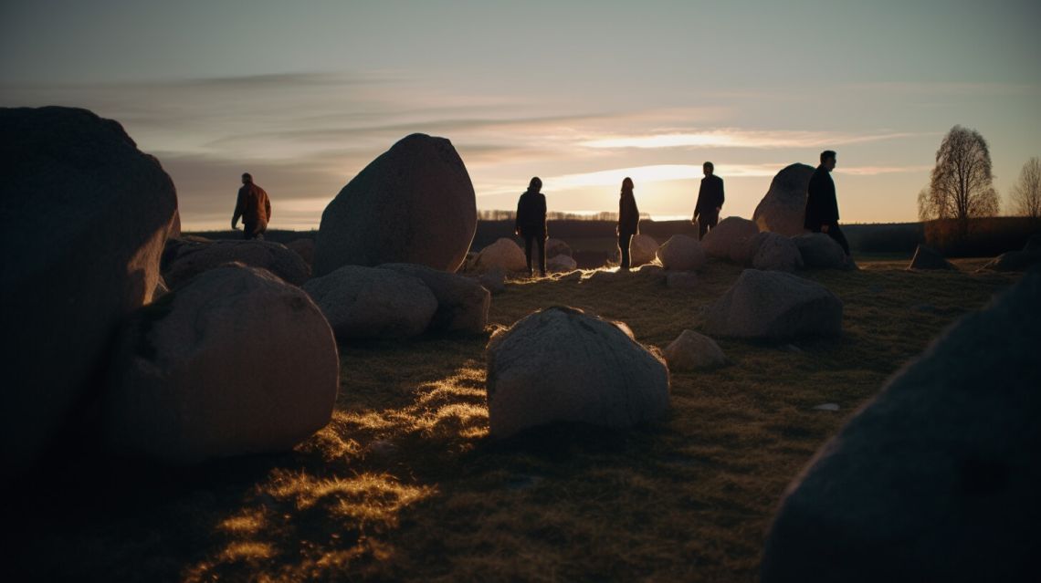 studenter i solnedgång i Gotland
