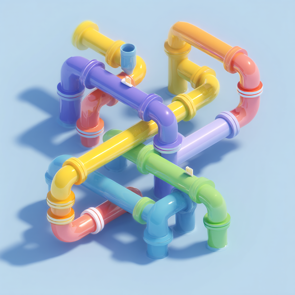 ett nätverk av ihopkopplade rör 