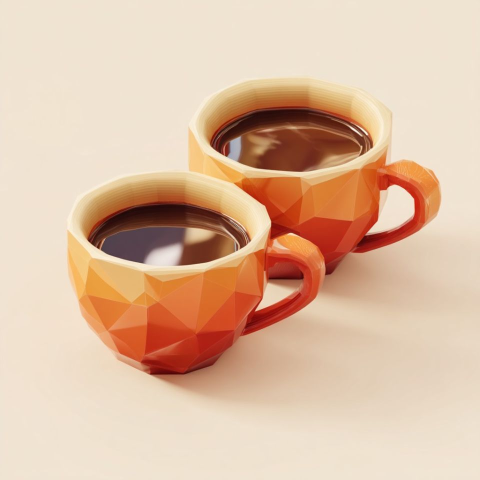 två kaffekoppar fulla med kaffe