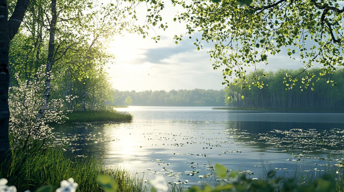 En svensk sjö på våren