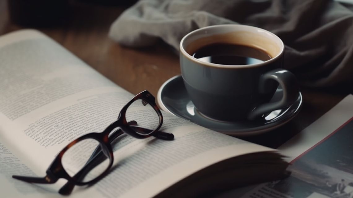 Kaffekopp pu00e5 en tidning