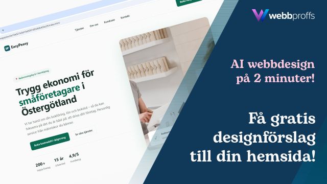 Gratis AI webbdesign-förslag på några minuter – nytt verktyg på Webbproffs.se - Joomla CMS