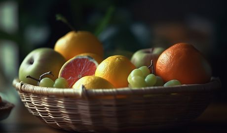 En fruktkorg med blandad frunkt