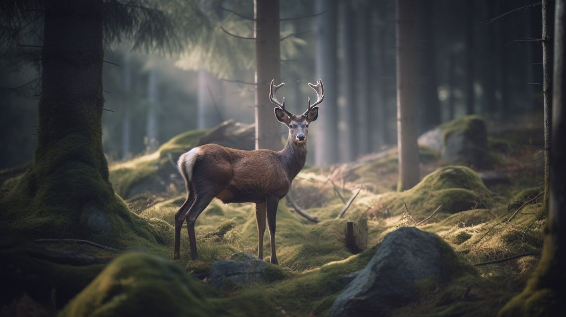 Ett rådjur i skogen