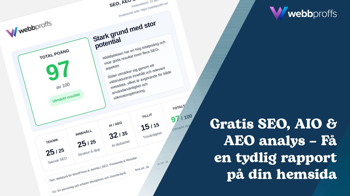 gratis aeo, aio och seo analys
