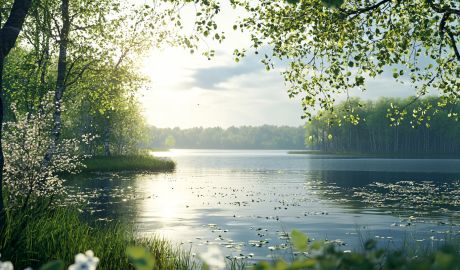 En svensk sjö på våren