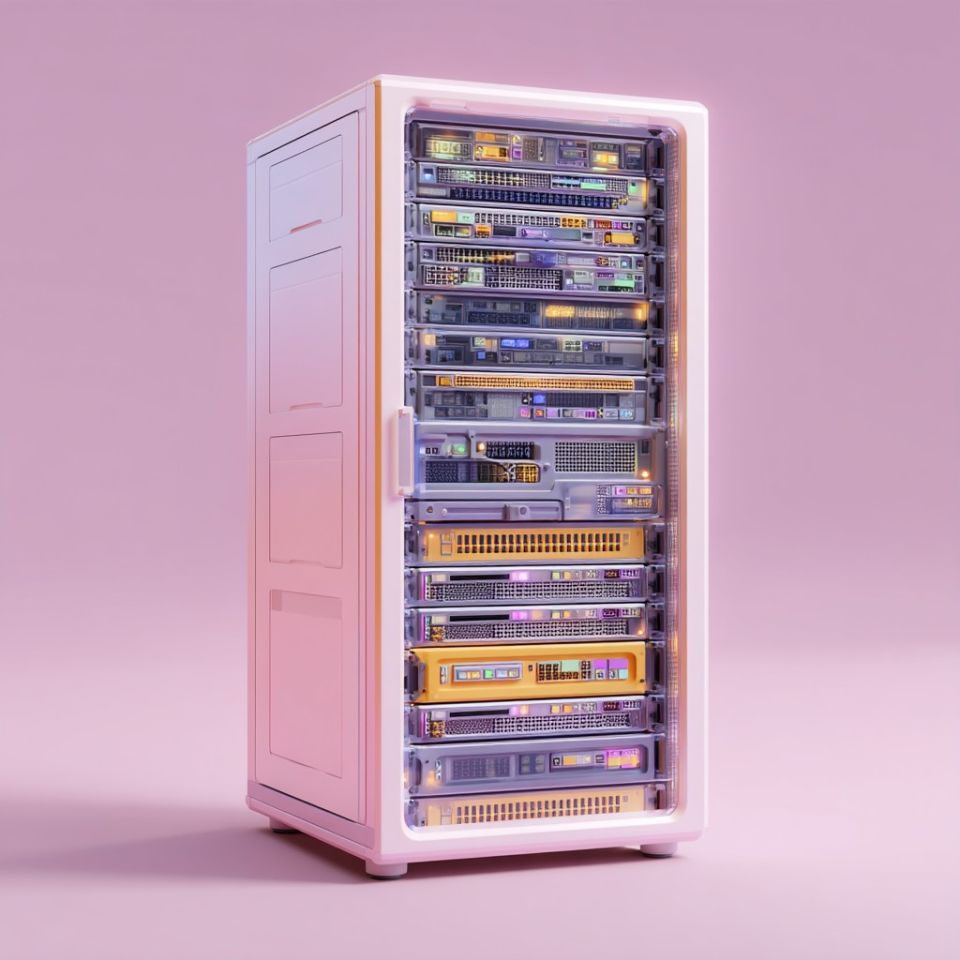 Ett stort fullhöjd serverrack