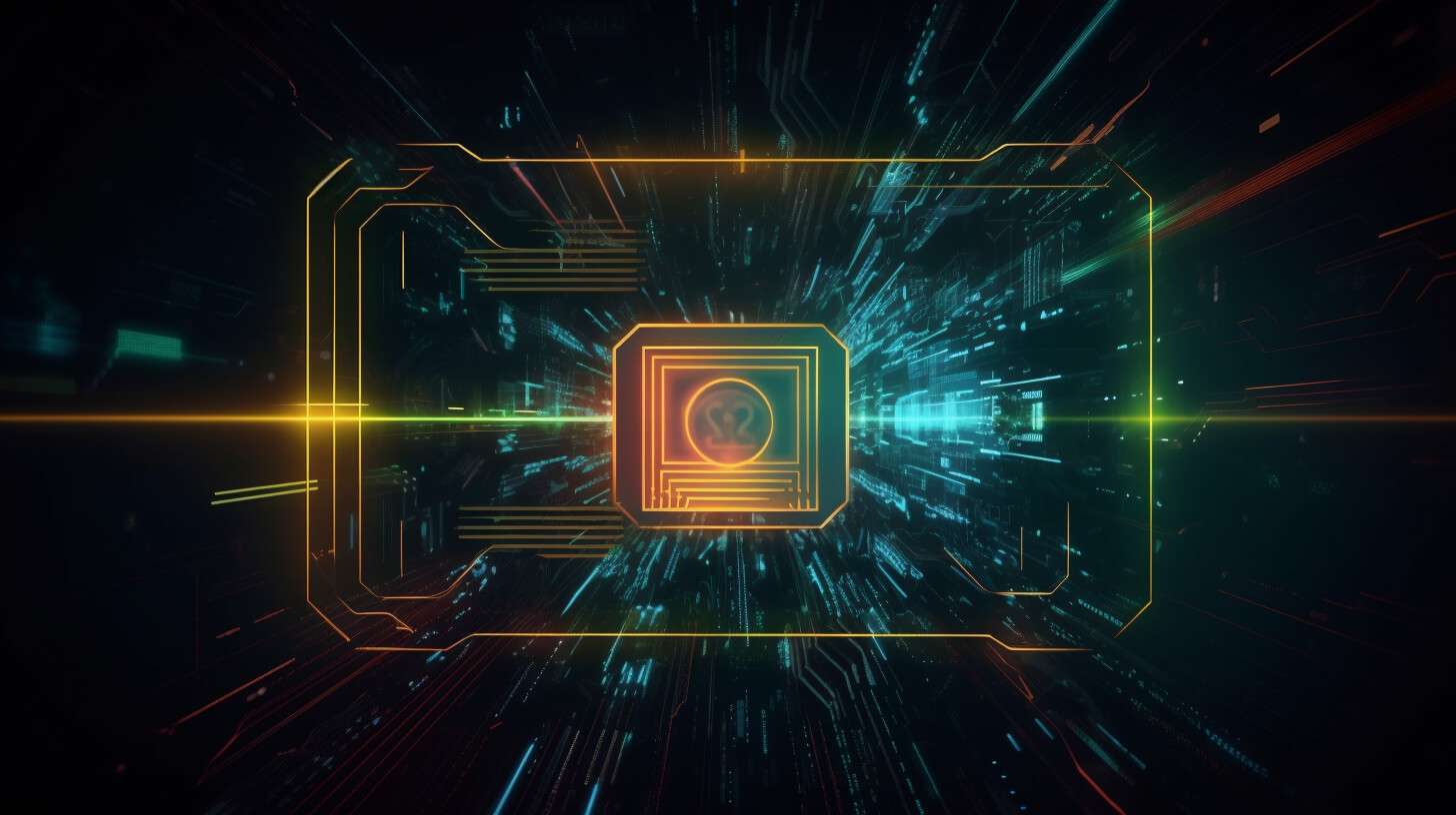 Ett chip med ljus som rör sig