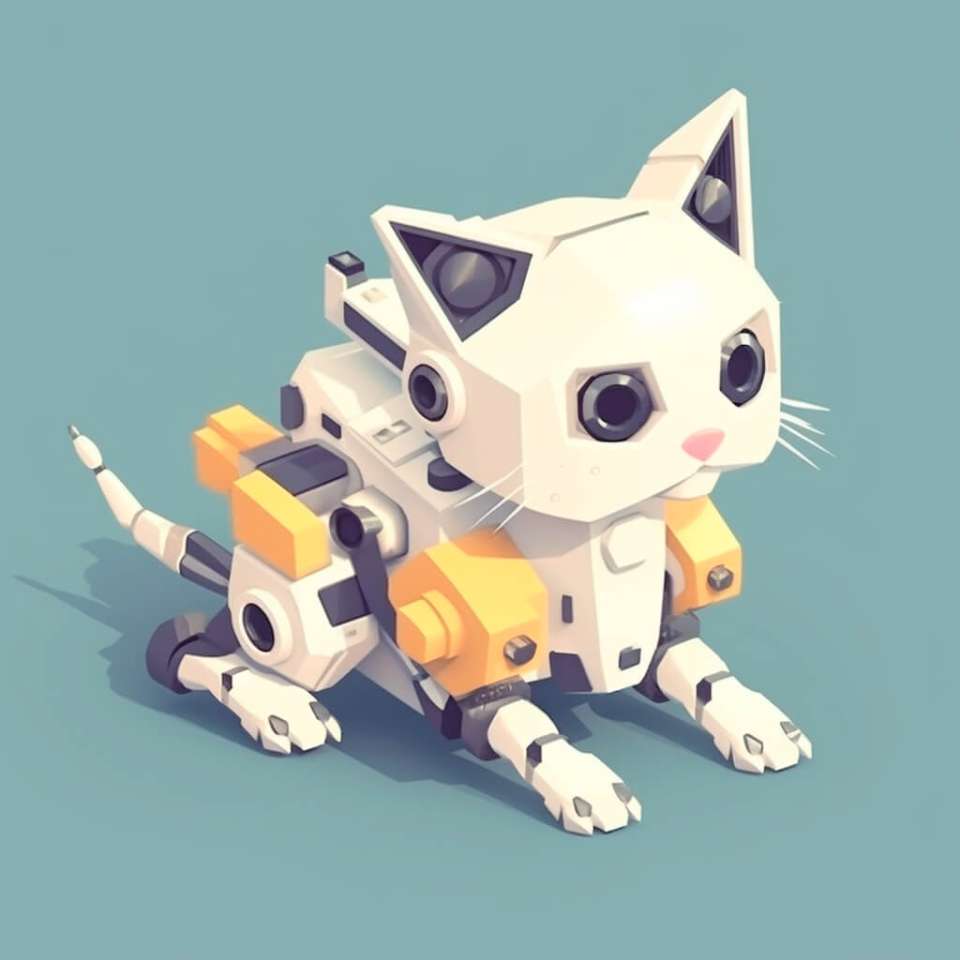 en gullig robotkatt