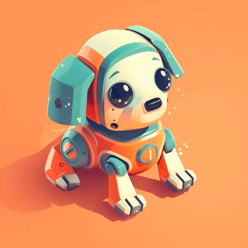 en AI-robot som en hundvalp