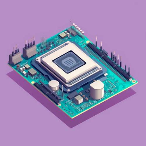 ett kretskort med datorchip