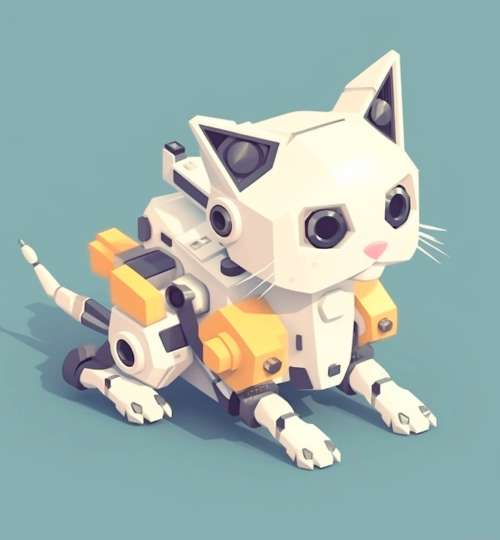 En AI-robot som en gullig katt