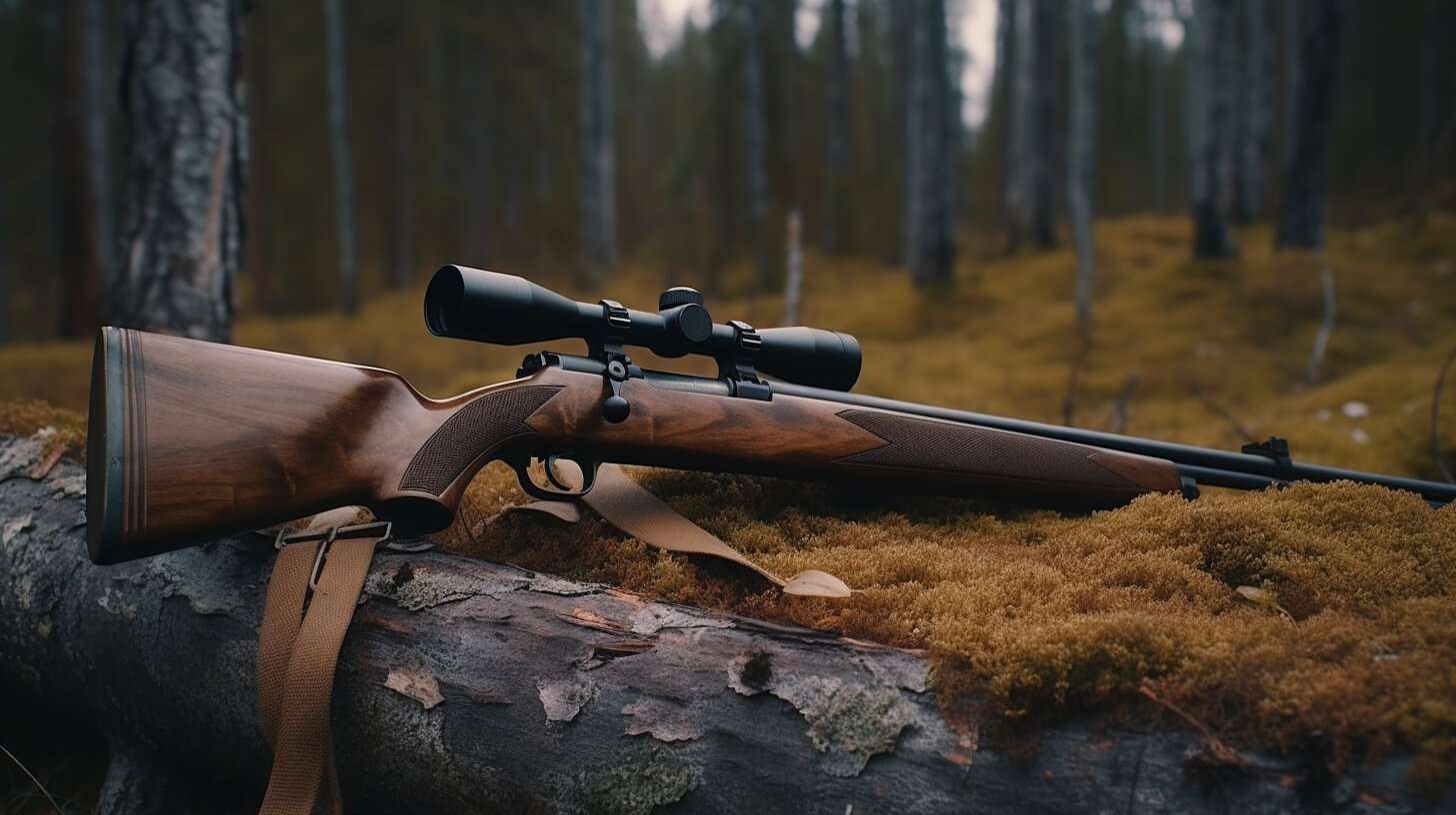 Ett jaktgevär i skogen