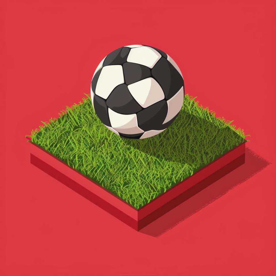 en fotboll på gräsmatta